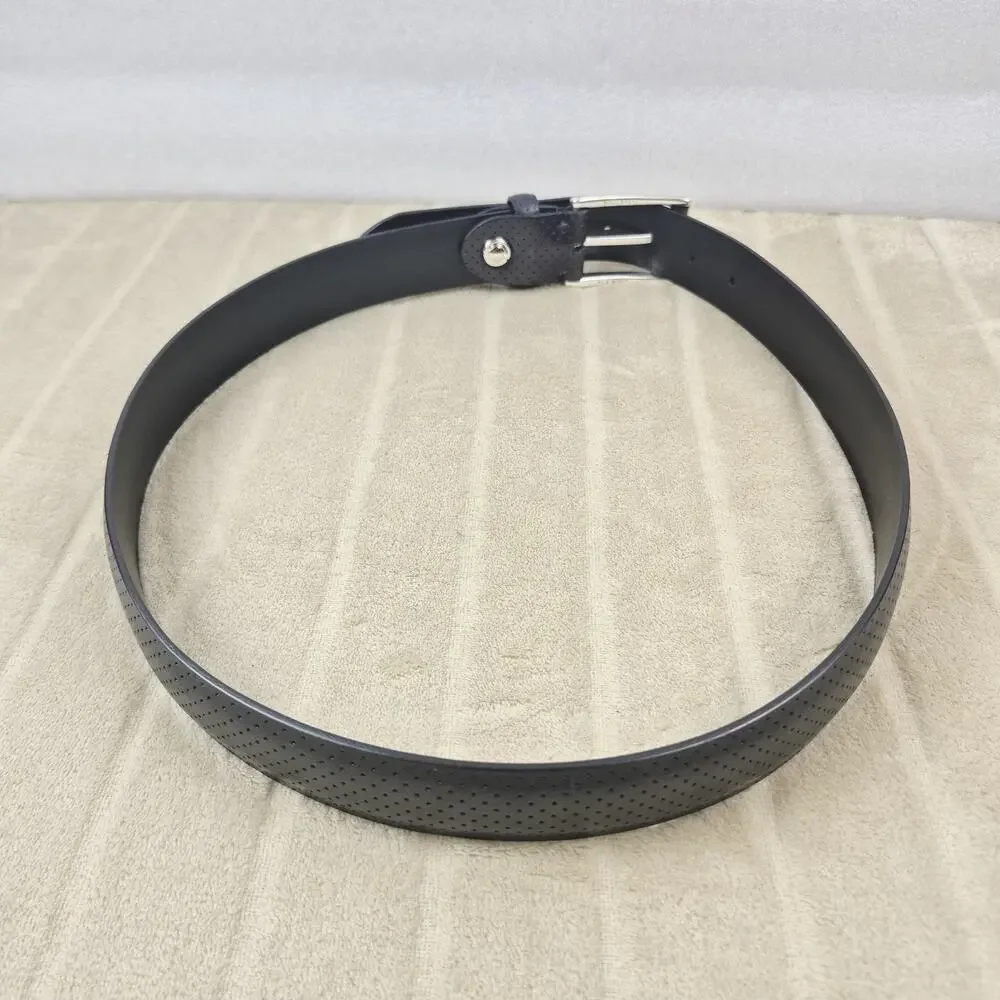 Paolo Vitale Black Genuine Leather Belt Handmade In Italy size 90cm US L 34-36